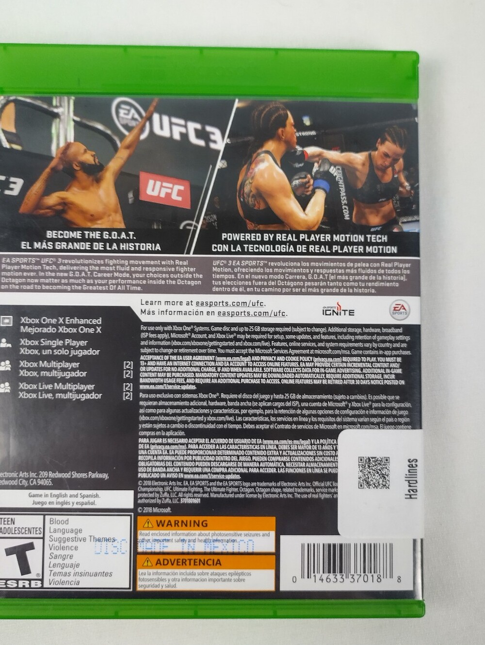UFC 3 (Microsoft Xbox One, 2018) Clean Complete CIB Manual Inserts Tested - Picture 7 of 10